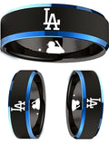 LA Dodgers Ring | Black & Blue Wedding Band | Sizes 6-13 #dodgers