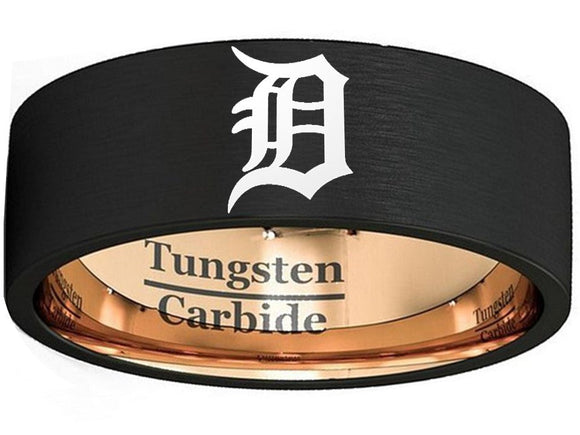 Detroit Tigers Ring Black & Rose Gold Wedding Ring | Sizes 6-13 #tigers