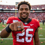 Georgia Bulldogs Ring | Silver & Black Wedding Band | Sizes 6 - 13 \ #UGA