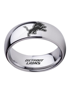 Detroit Lions Ring Silver Ring 8mm Tungsten #lions #nfl