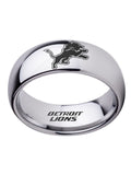 Detroit Lions Ring Silver Ring 8mm Tungsten #lions #nfl
