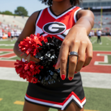 Georgia Bulldogs Ring | Silver & Black Wedding Band | Sizes 6 - 13 \ #UGA