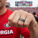 Georgia Bulldogs Ring | Silver & Black Wedding Band | Sizes 6 - 13 \ #UGA