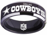 Cowboys Ring | Black & Silver Wedding Ring | Sizes 4 - 17 - Vyben Designs