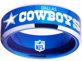 Cowboys Ring | Blue & Silver Wedding Ring | Sizes 4 - 17 - Vyben Designs